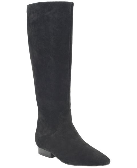 Женские ботинки Calvin Klein Slona Tall Suede Boots, Regular & Wide Calf, цвет: Чёрный замшевый