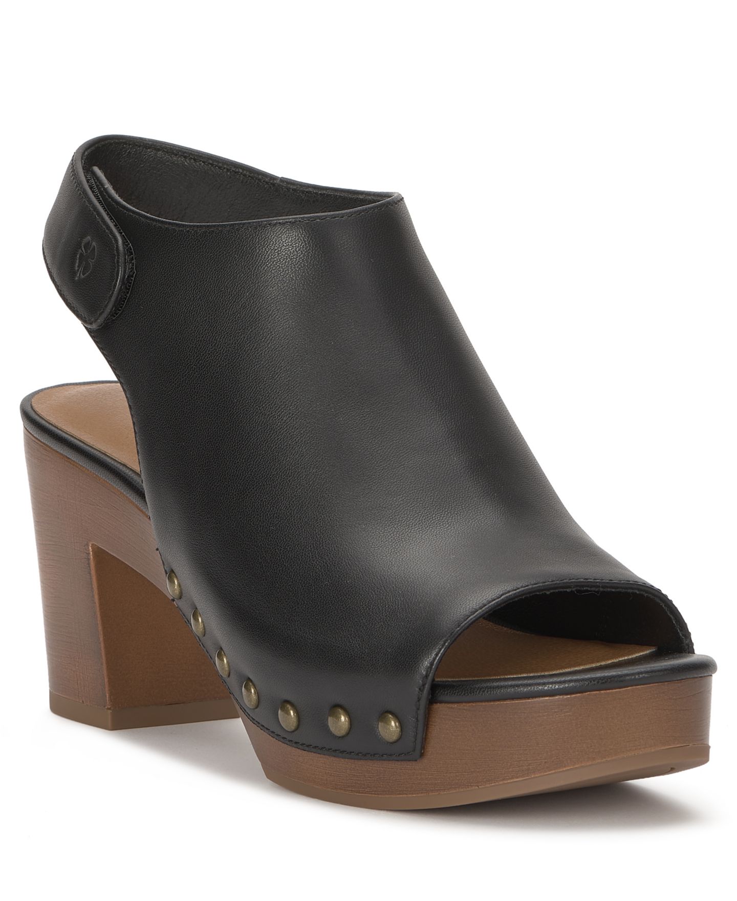 Женские туфли Lucky Brand Harpen Slingback Block Heel Shooties, цвет: Чёрный кожаный — фото 1