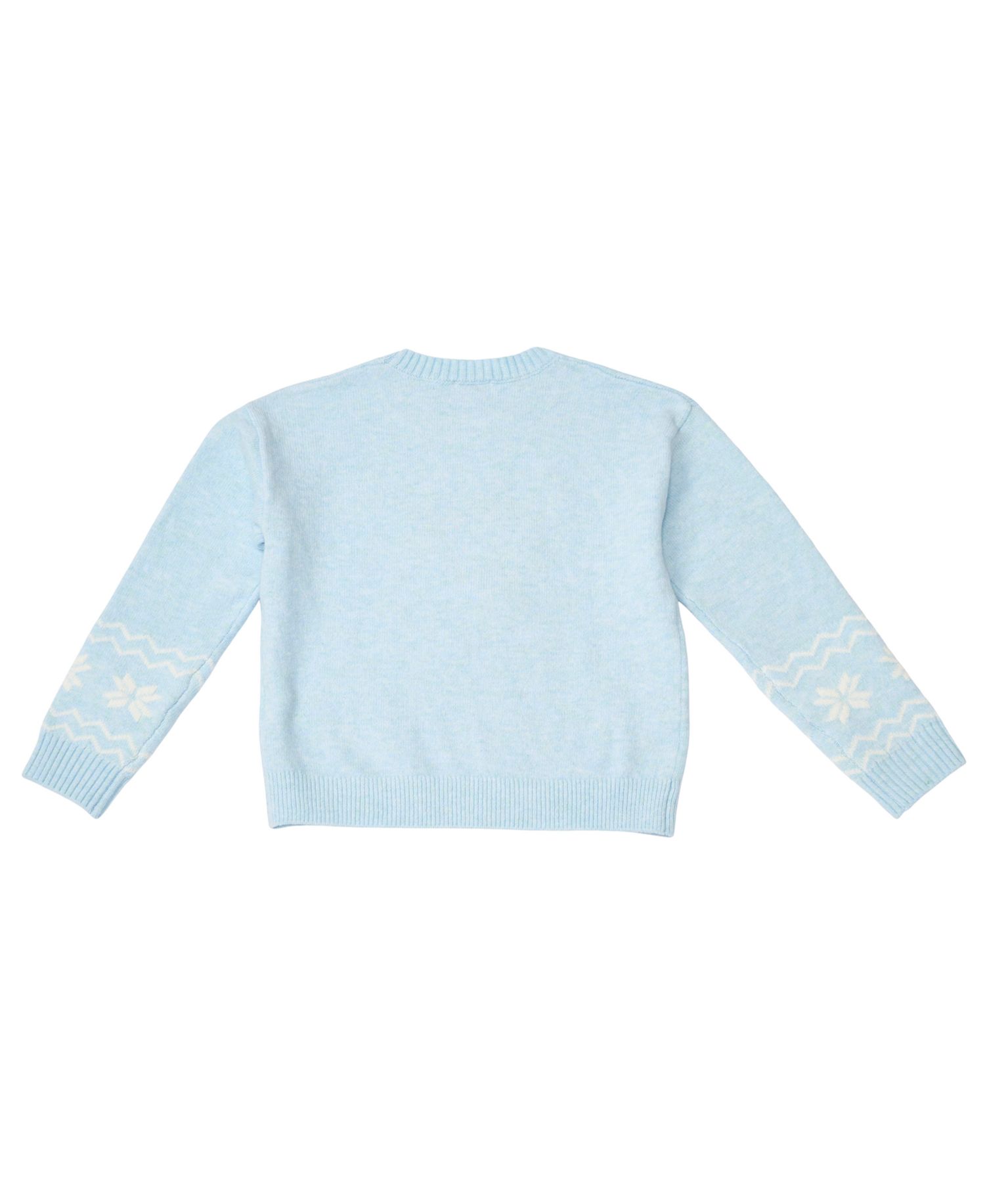 Girls' 7-16 Reindeer Crewneck Long-Sleeve Sweater