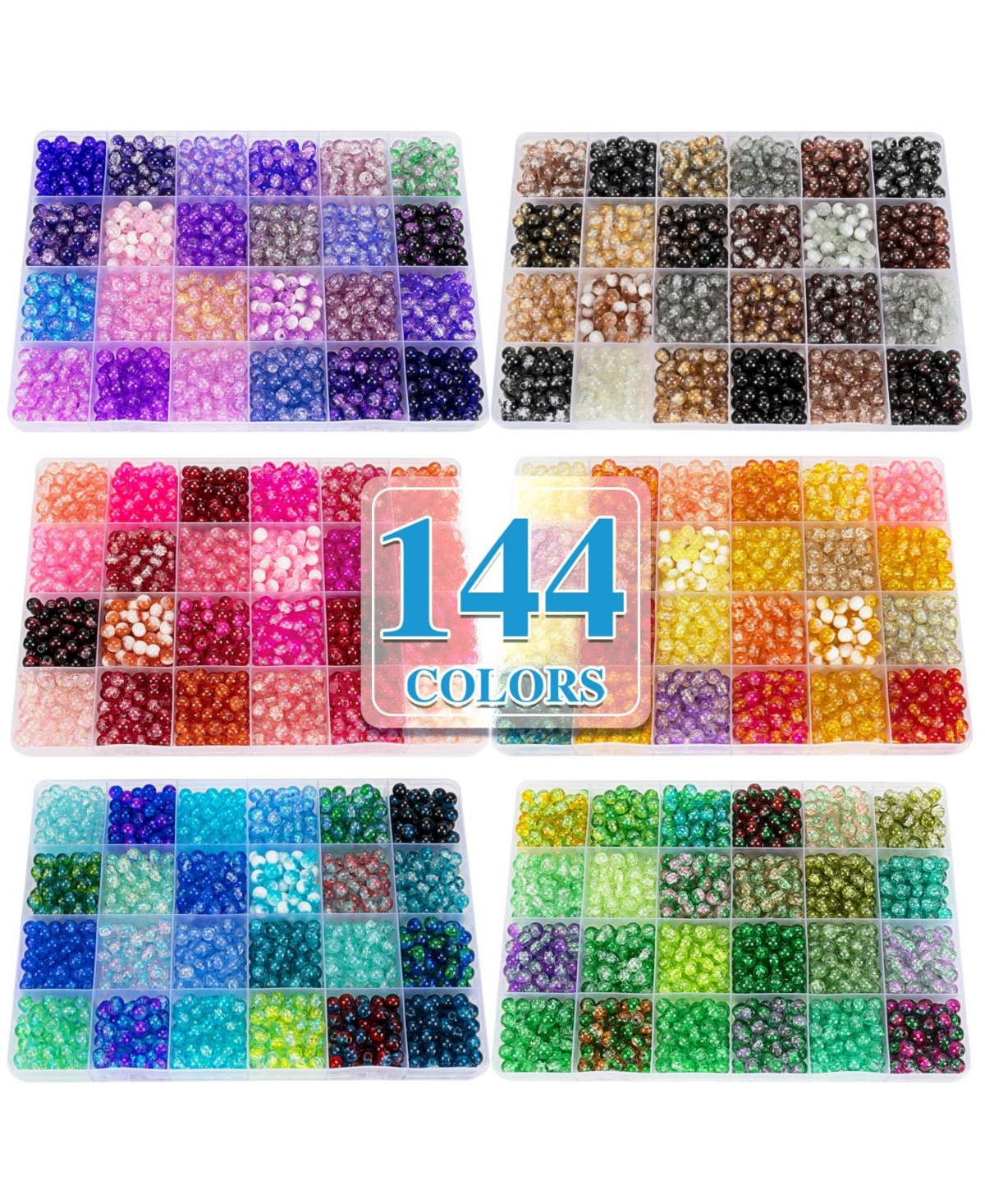 Aeelike Glass Bead Kit For Diy Bracelet Necklace Jewelry Making Crafts Gifts
