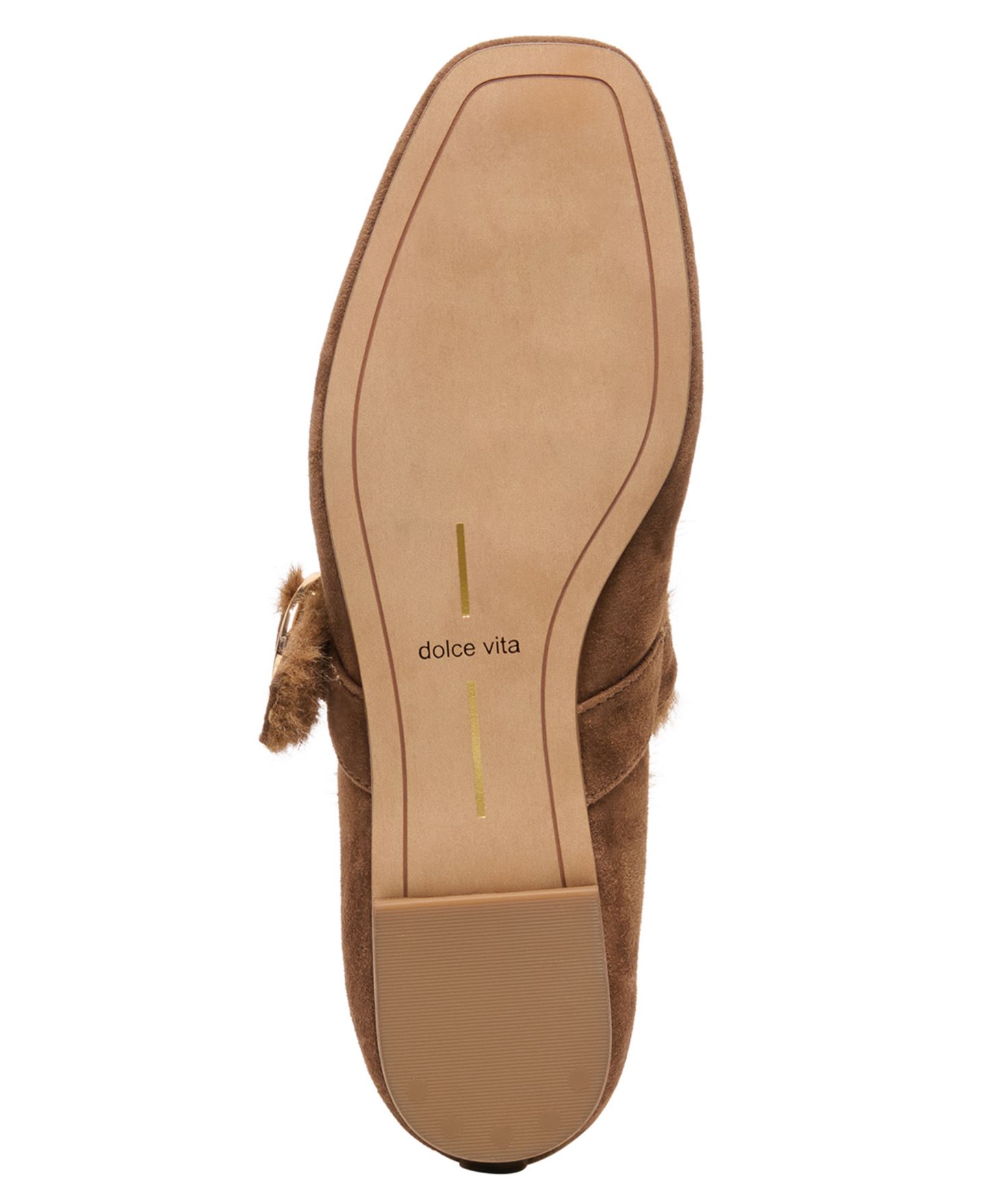 Женские балетки Dolce Vita Mella Plush Buckle Mary Jane Flats, цвет: Какао замшевый — фото 5