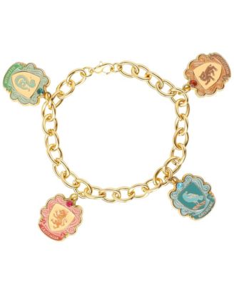 Crystal Gold-Tone Hogwarts House Charms Bracelet
