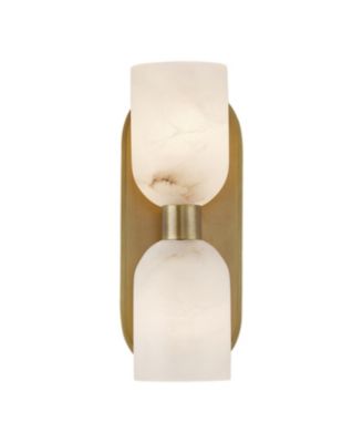 Lucian 11-in Alabaster 2 Lights Damp-Rated Wall/Vanity Light with Polished