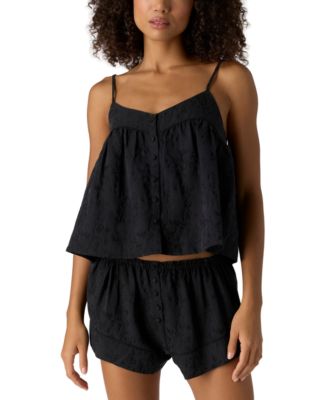 Women's Slow Burn Sleeveless Peplum Cami and Shorts, 2-Piece Set