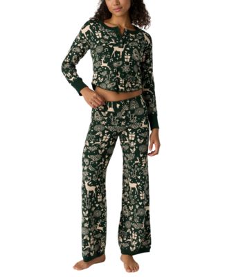 Women's Soft Season Sweat Set Wide-Leg Long-Sleeve Top and Pants, 2-Piece Set