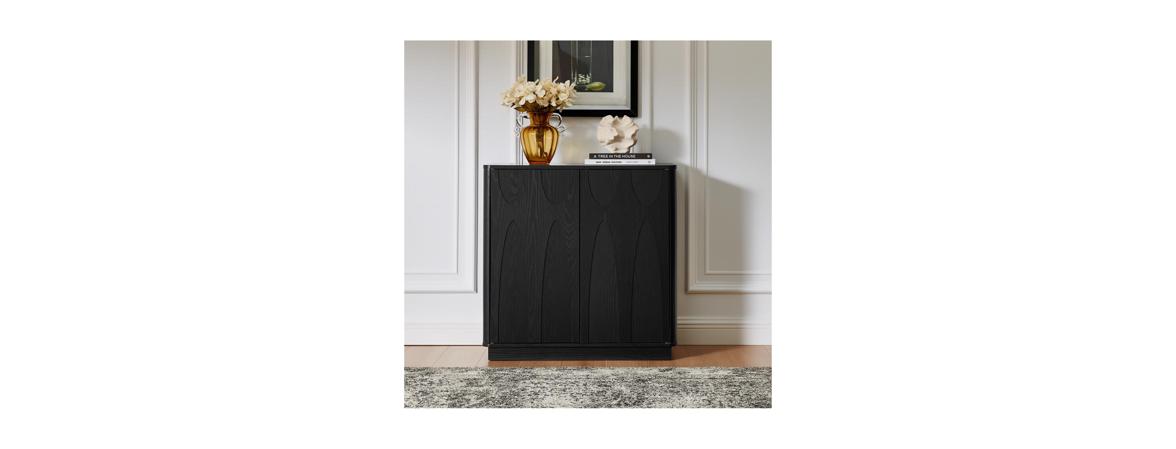 Streamdale Furniture Embedded 2-Door Floor Cabinet with Adjustable Shelves