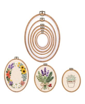 6pieces Round Embroidery Hoops Set Imitated Wood Frame For Craft Sewing