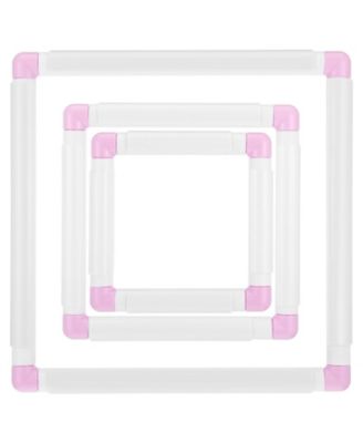 3 Pack Square Embroidery Hoops Plastic Cross Clip Frame For Quilting Crafts