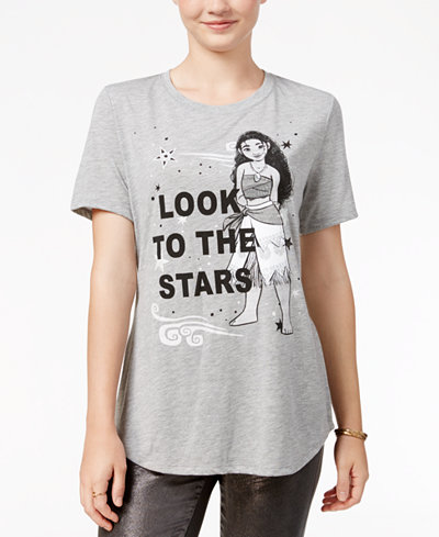 Hybrid Juniors' Disney Moana Stars Graphic High-Low T-Shirt