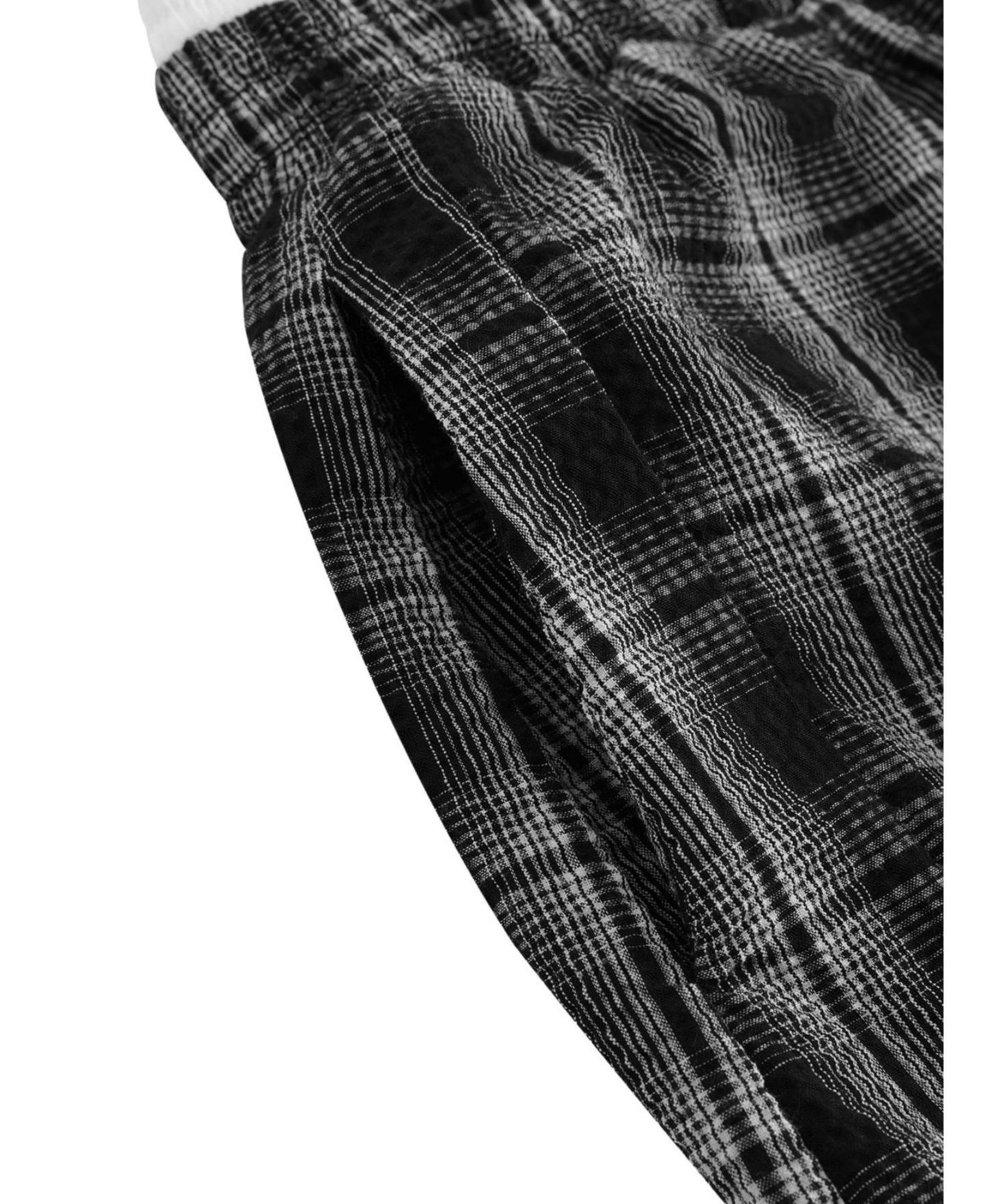 Женские брюки AELFRIC EDEN Baggy Wide-Leg Plaid Sweatpants, цвет: Чёрный — фото 5