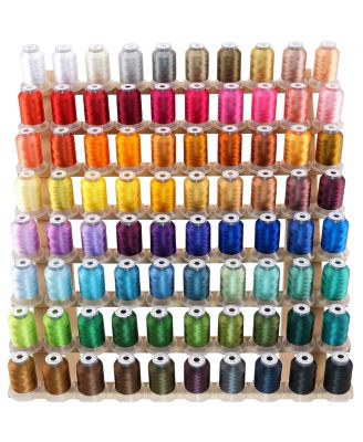 80 Spools Polyester Embroidery Machine Thread Kit Assorted Colors 40WT 500M