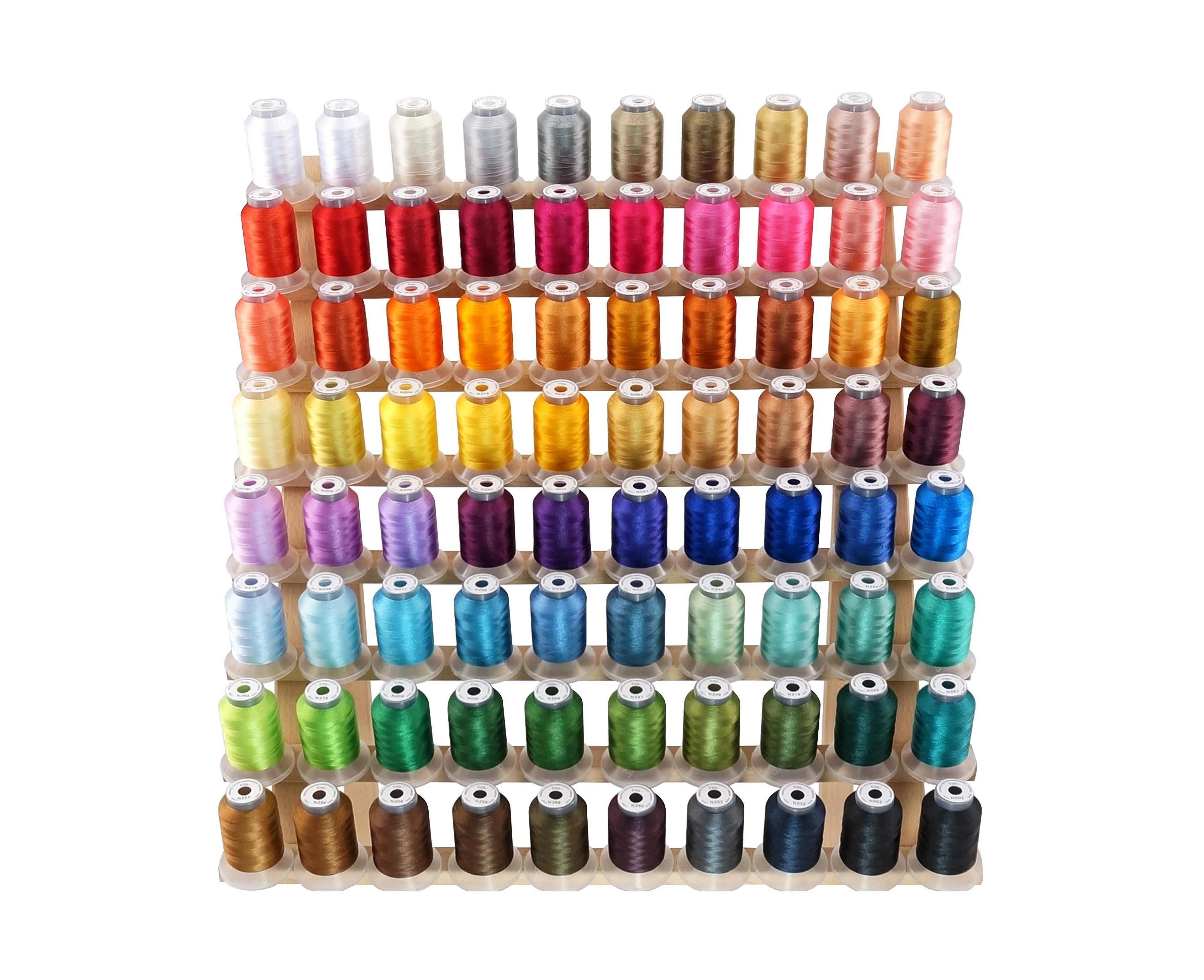 Aeelike 80 Spools Polyester Embroidery Machine Thread Kit Assorted Colors 40WT 500M