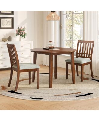  3-Piece Round Wood Dining Table