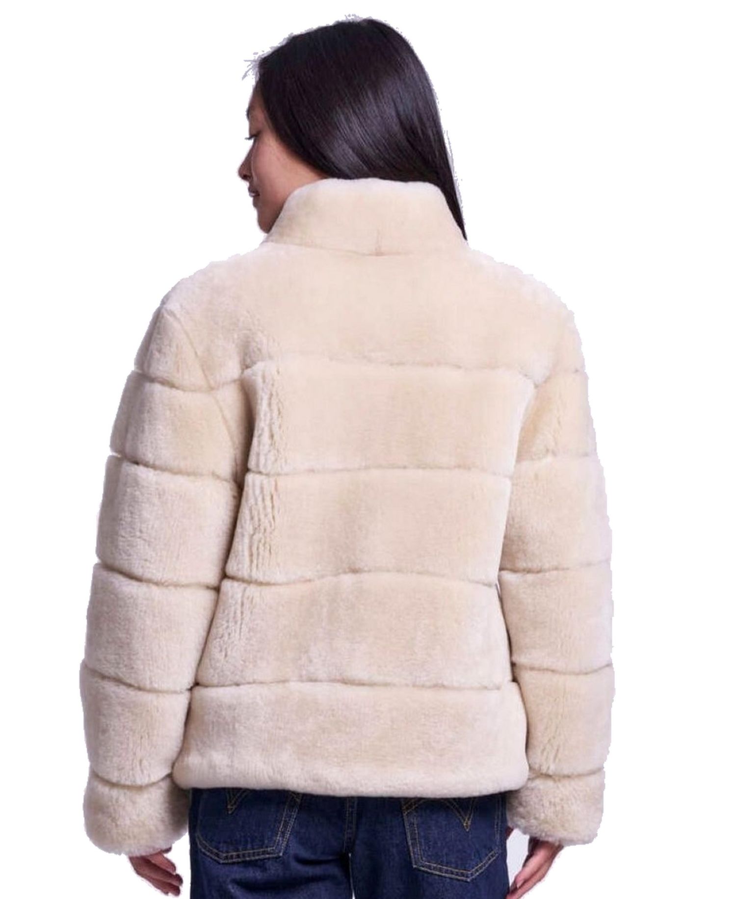 Women's Genuine Shearling Cropped Reversible Jacket