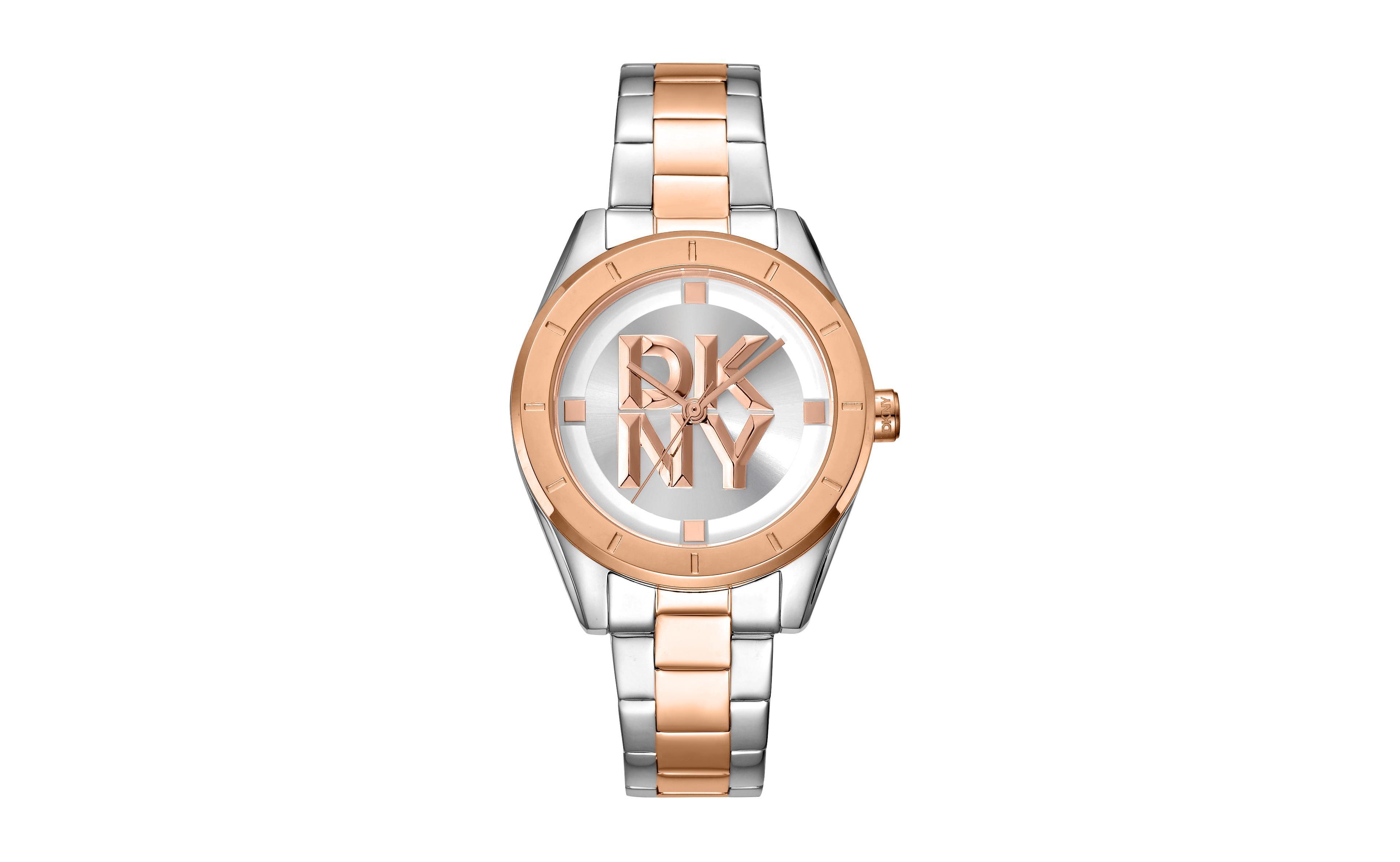 Dkny Women's Quartz Chambers Water-Resistant Two-Tone Stainless Steel Bracelet Watch, 34 mm