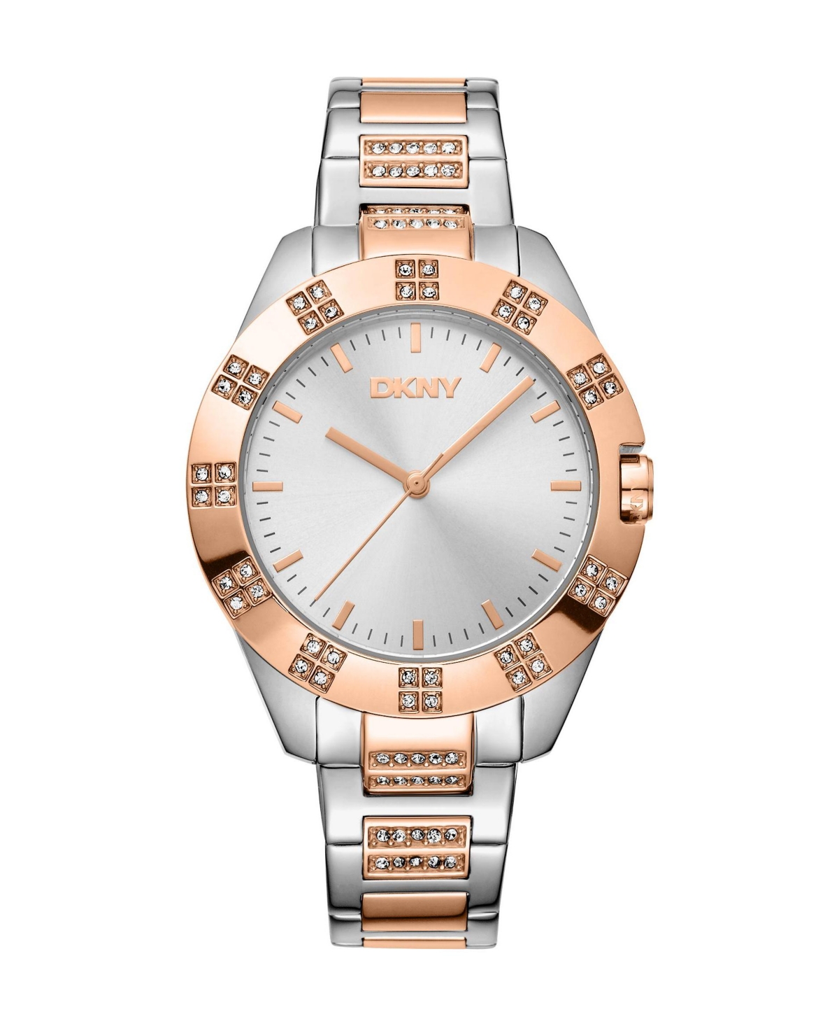 Dkny Women's Evening Quartz Water-Resistant Two-Tone Stainless Steel Bracelet Watch, 36mm - Silver