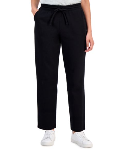 Женские брюки Style & Co Petite Mid-Rise Drawstring Sweatpants, цвет: Глубокий чёрный