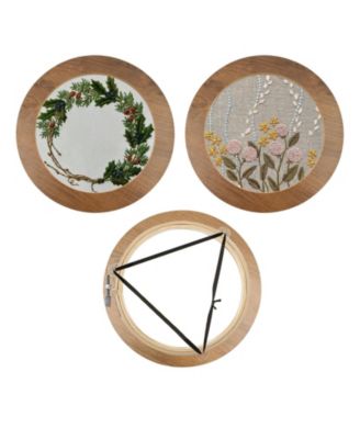 3 Sets Upgraded Wood Embroidery Frames With Hoops For Cross Stitch Diy Craft Display