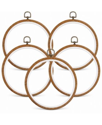 8 Inch Faux Wood Embroidery Hoops 5 Pack Cross Stitch Frames