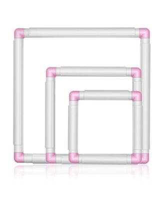 3 Square Plastic Embroidery Hoops Snap Frames DIY Sewing Craft Tool