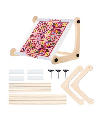 Adjustable Wood Embroidery Stand Cross Hoop Scroll Frame Holder For Needlework