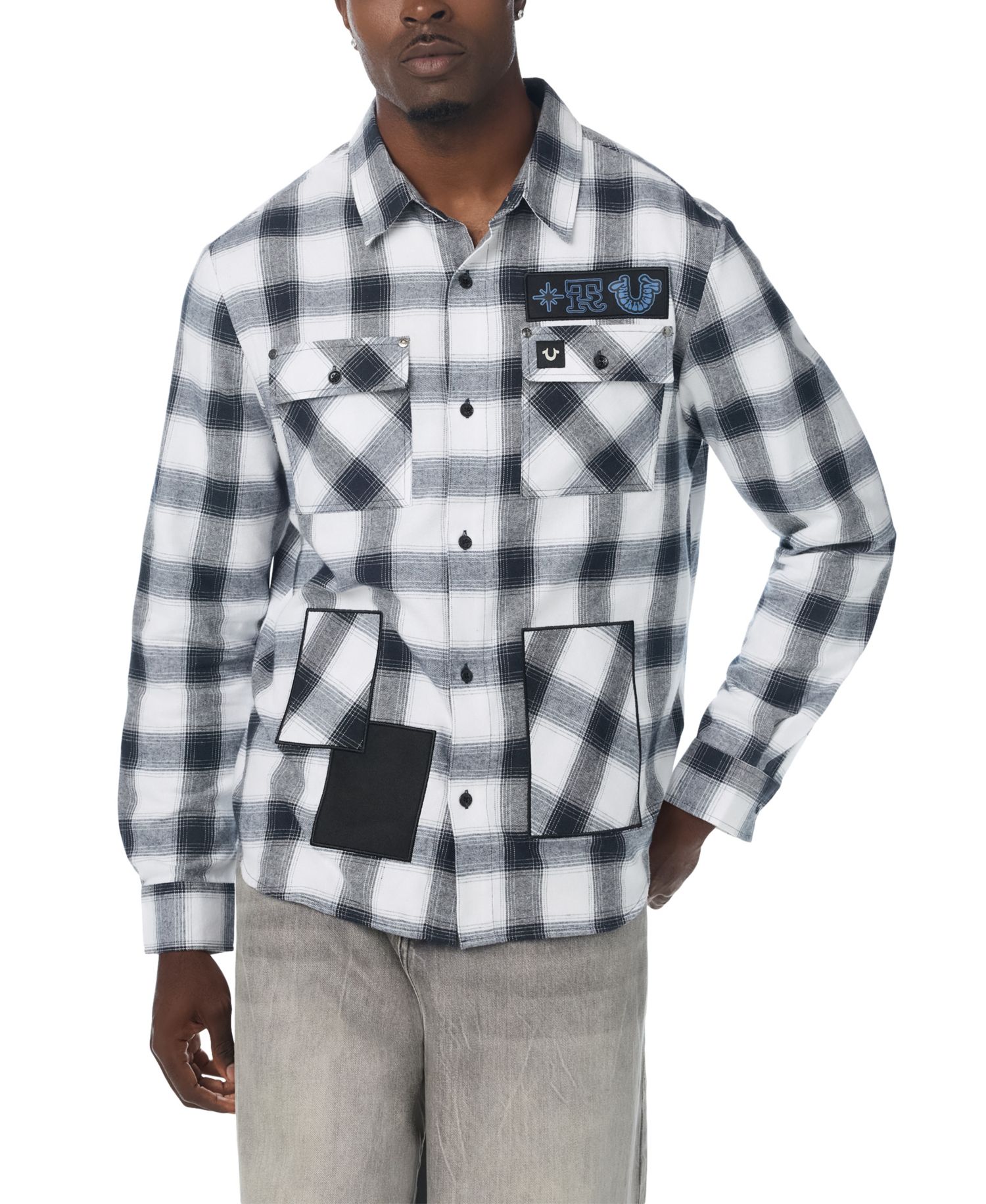 Men's Flannel Long-Sleeve Appliqu&eacute; Shirt
