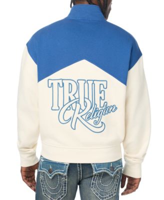 Men's Mock-Neck Boxy Color-Blocking Zip Jacket