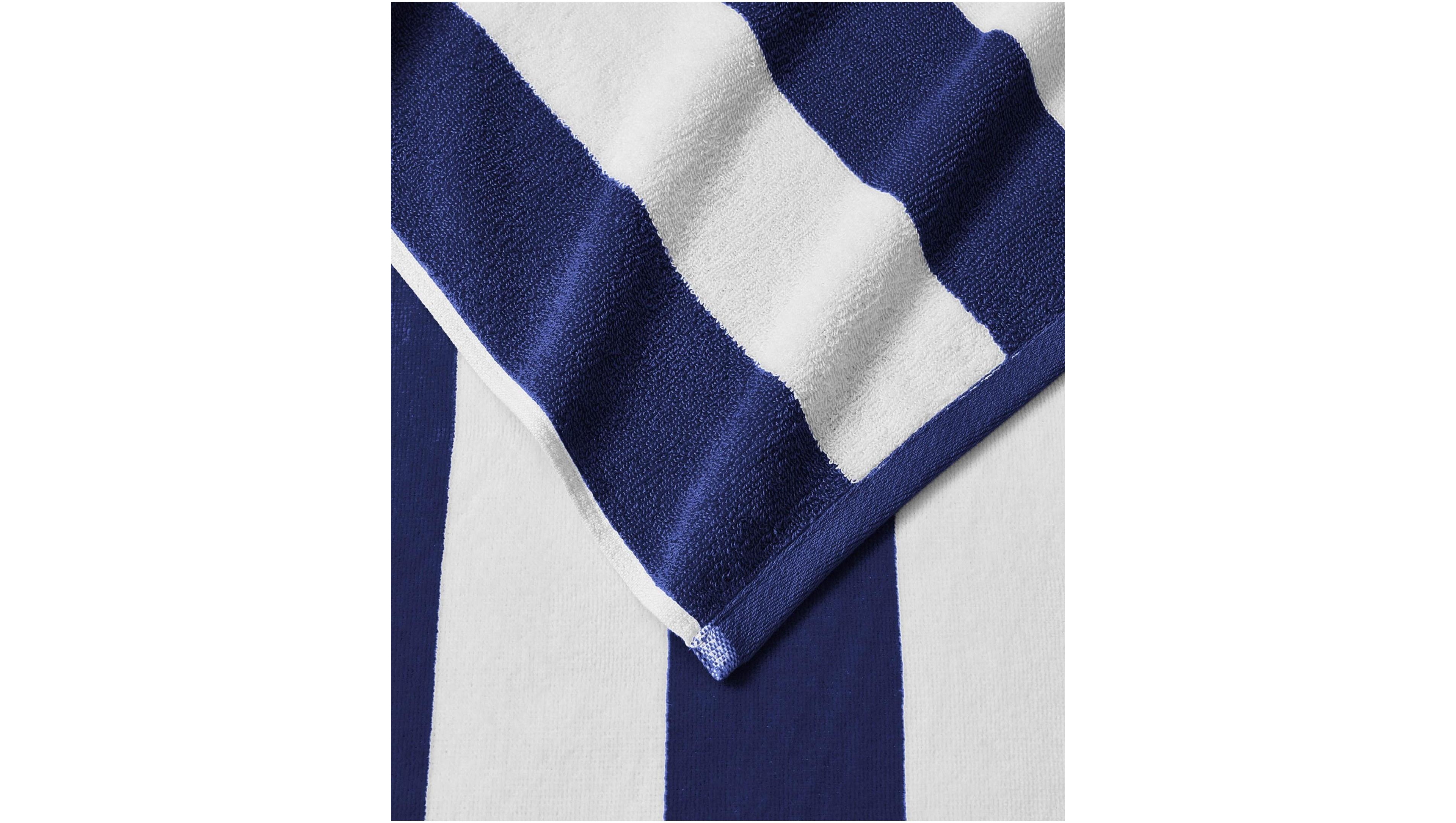 Linery & Co Cotton Velour Cabana Stripe Beach Towel, 4 Pack 30" x 60" - Multi