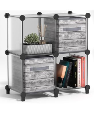 4-Cube Storage Organizer Cubby Shelf for Closet, Toys, Books, and More Space-Saving Bookshelf for Bedroom, Living Room, or Office
