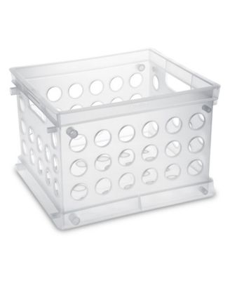 Convenient Mini Square Small Storage Organizing Crate, Clear (36 Pack)