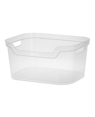 7 x 11 x 14.25 Inch Open Storage Bin w/ Carry Handles, Clear (18 Pack)