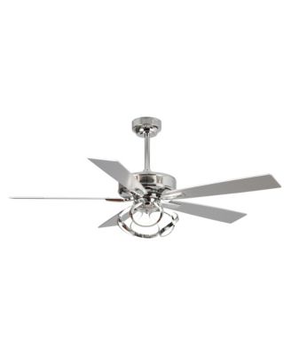 52 Modern Chrome Dimmable Unique LED Ceiling Fan with Light and Remote