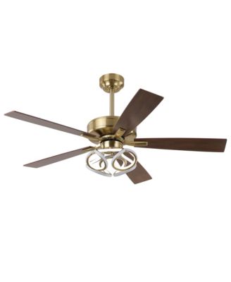 52 Plywood Modern Dimmable Smart Ceiling Fan with LED Light and Remote, App Control