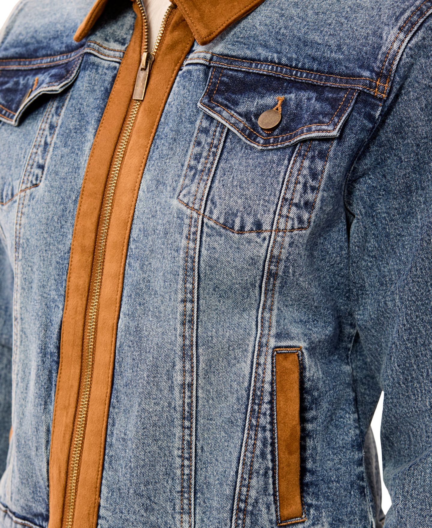 Женская куртка TRIBAL Short Zip-Up Denim, цвет: Moonlight — фото 3