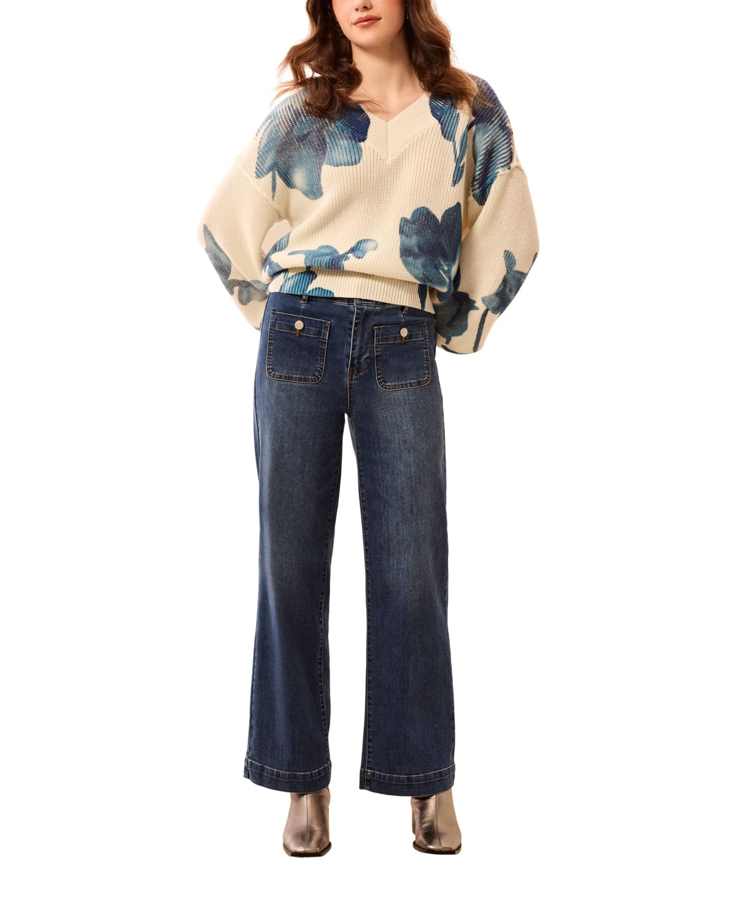 Women's Sophia High-Waist Wide-Leg Denim Jeans