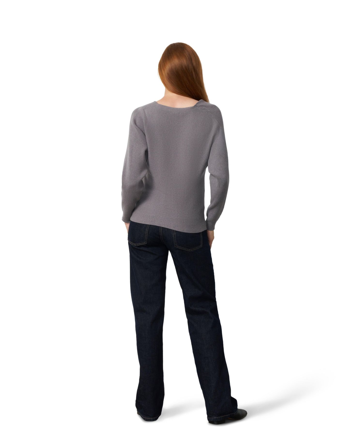 Women's Dolman Rib-Knit V-Neck Sweater