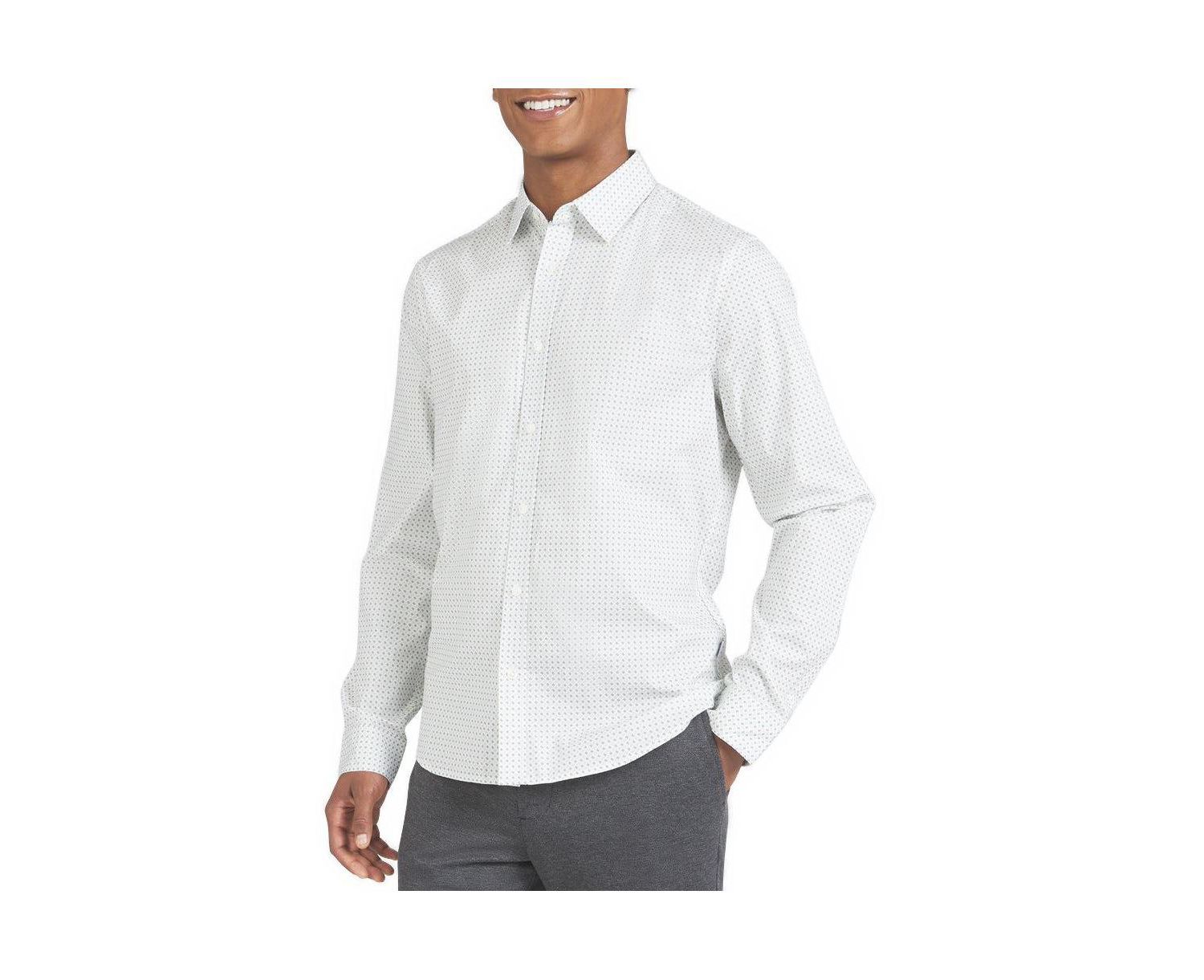 Men's Stratford Stretch Regular-Fit Long-Sleeve Printed Shirt