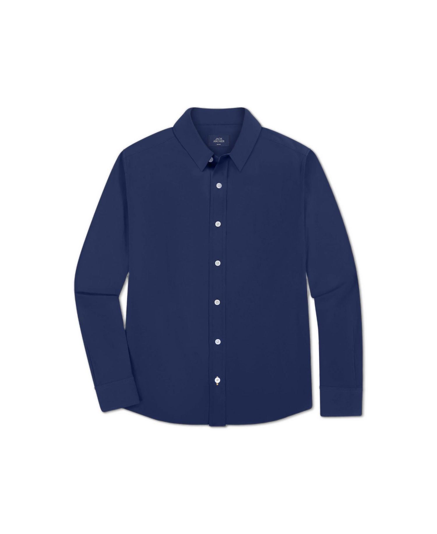 Men's Everywear Dobby-Weave Classic-Fit Shorter-Length Dress Shirt