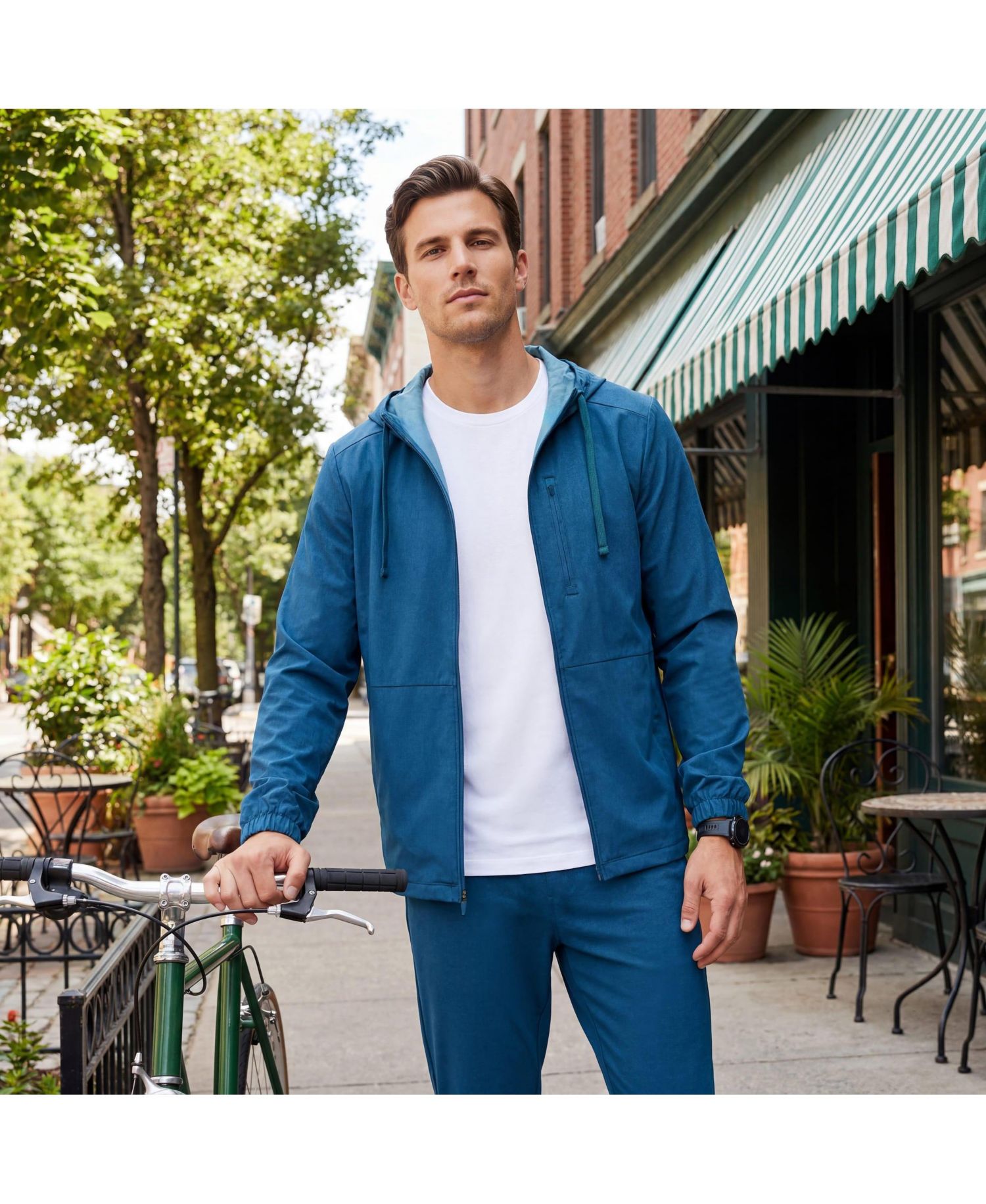 Men's Range Hooded Athletic-Fit Jacket