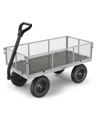 Gorilla Cart 1000 Pound Capacity Heavy Duty Steel Mesh Utility Wagon Cart, Gray