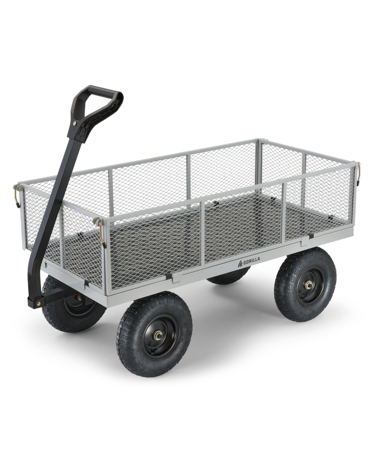 Gorilla Cart 1000 Pound Capacity Heavy Duty Steel Mesh Utility Wagon Cart, Gray
