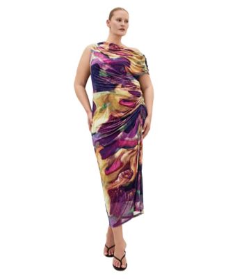Women's Vivid Mesh Swirl Print Maxi Dress