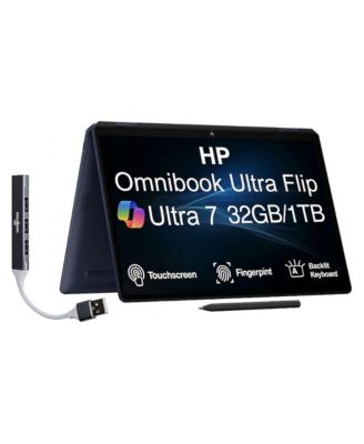 Omnibook Ultra Flip 2-in-1 Laptop 14.0 2.8K Display (Ultra 7-258V, 32GB, 1TB SSD, Win 11 Home) w/USB Hub