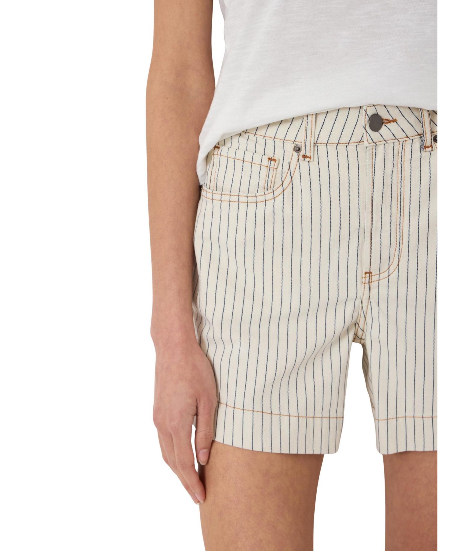 Women's Essential Stripe Denim Stretch Shorts