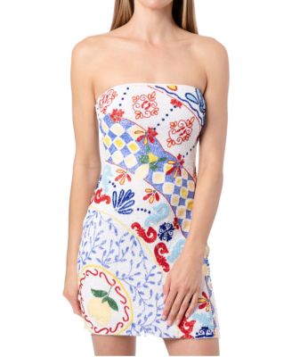Women's Senorita Hand Beaded Embellished Mini Dress