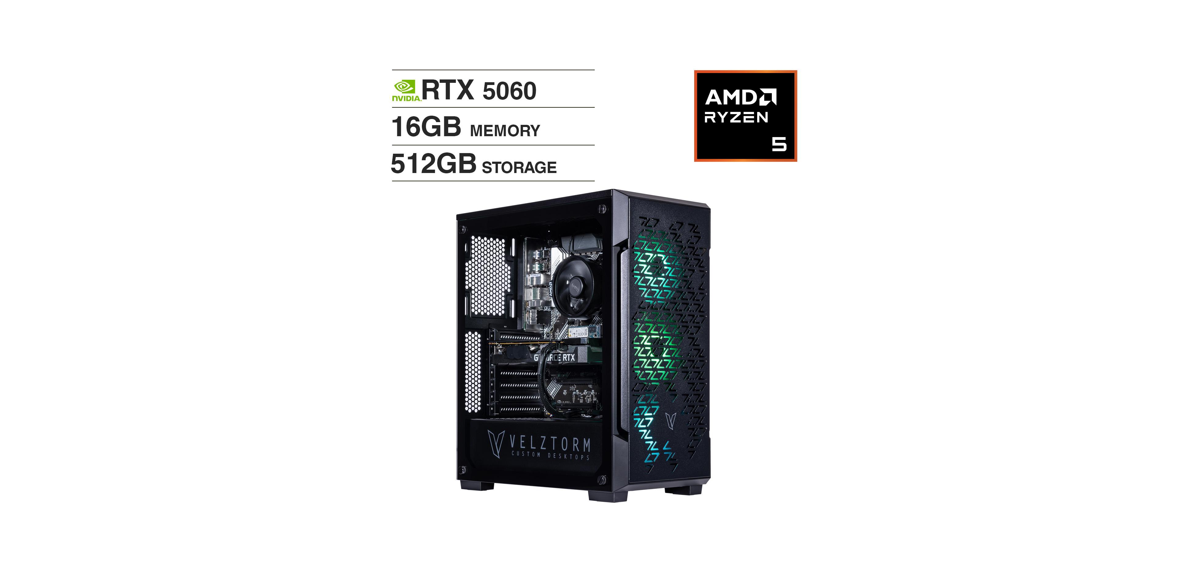 Velztorm Fultix Desktop with Amd Ryzen 5 5500, 16GB Ram, Rtx 5060 (VELZ0053)