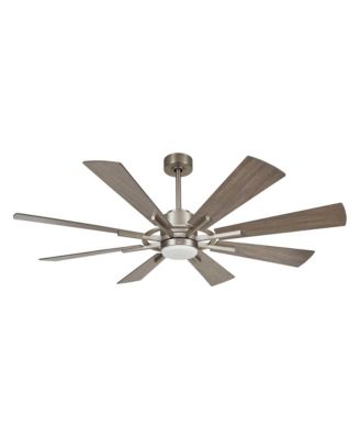 60-inch Farmhouse Nickel 8-Blade Windmill Ceiling Fan with Light and Remote