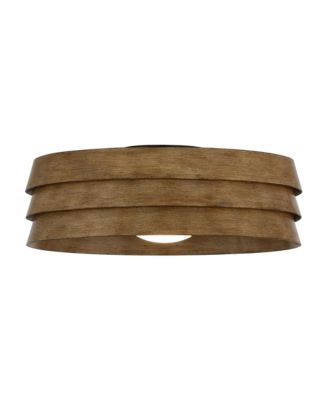 22 Distressed Wood Grain Caged Ceiling Fan Flush Mount with Light