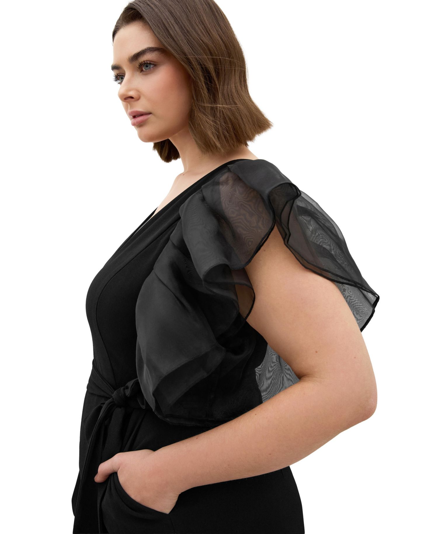Women's Tiana Organza Sleeve Wide Leg Jumpsuit