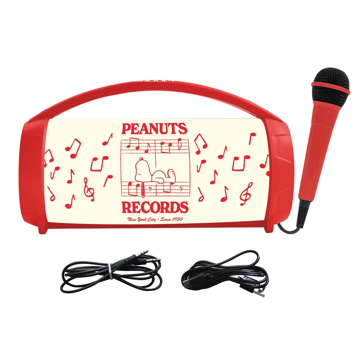 Peanuts, Bluetooth Speaker with Microphone, Bluetooth 5.0, Usb, Sd card, Aux-in, Tws function, Wired microphone included, BTP585PNZ